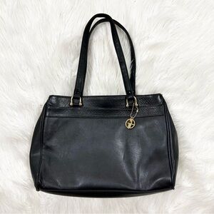 VINTAGE Giani Bernini‎ Elegant Black Leather Tote Bag Purse